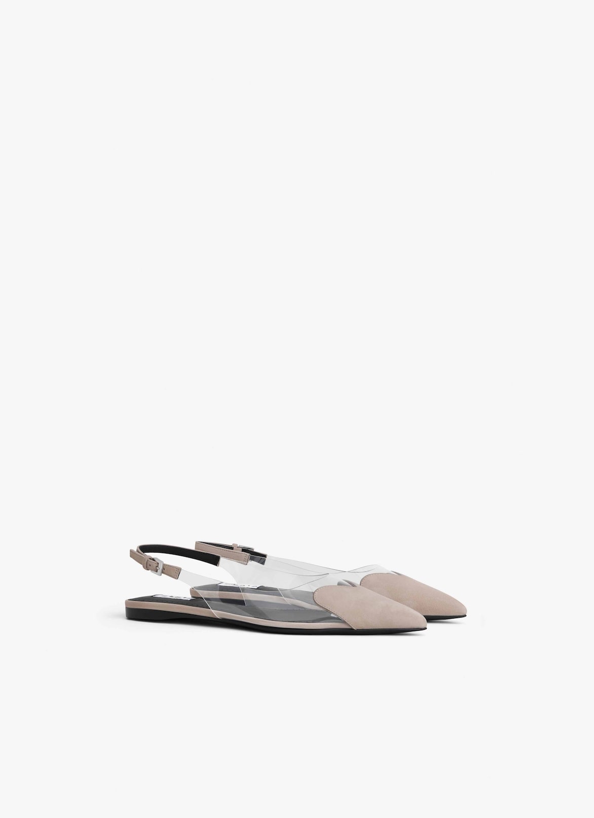 FLAT SLINGBACKS LE CŒUR IN SUEDE ALAÏA GREGE FLAT SLINGBACKS LE CŒUR IN SUEDE